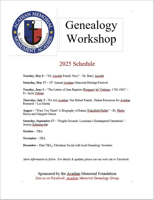 AMF genealogy schedule2025
